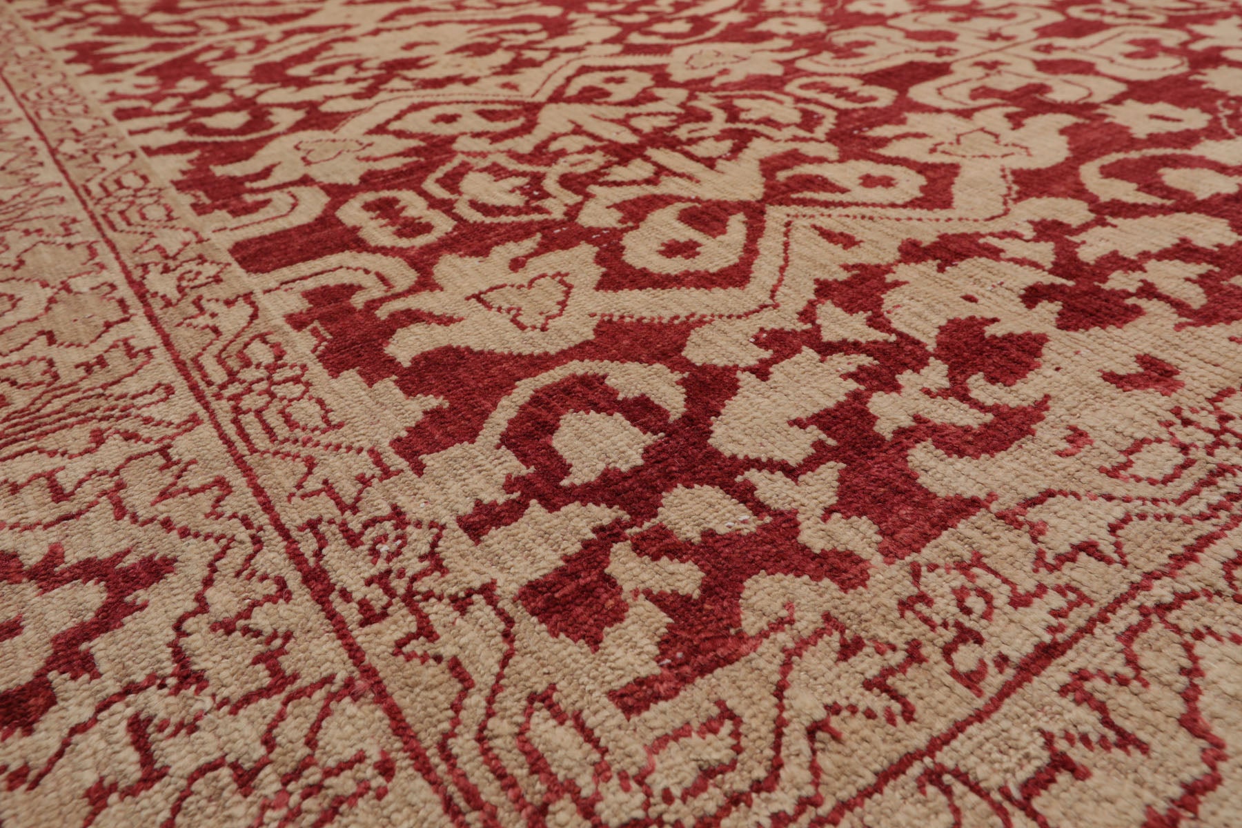 Knotted Rug Rust Hand Knotted 8'10''x11'10" Antique Oushak Wool Oriental Area Rug