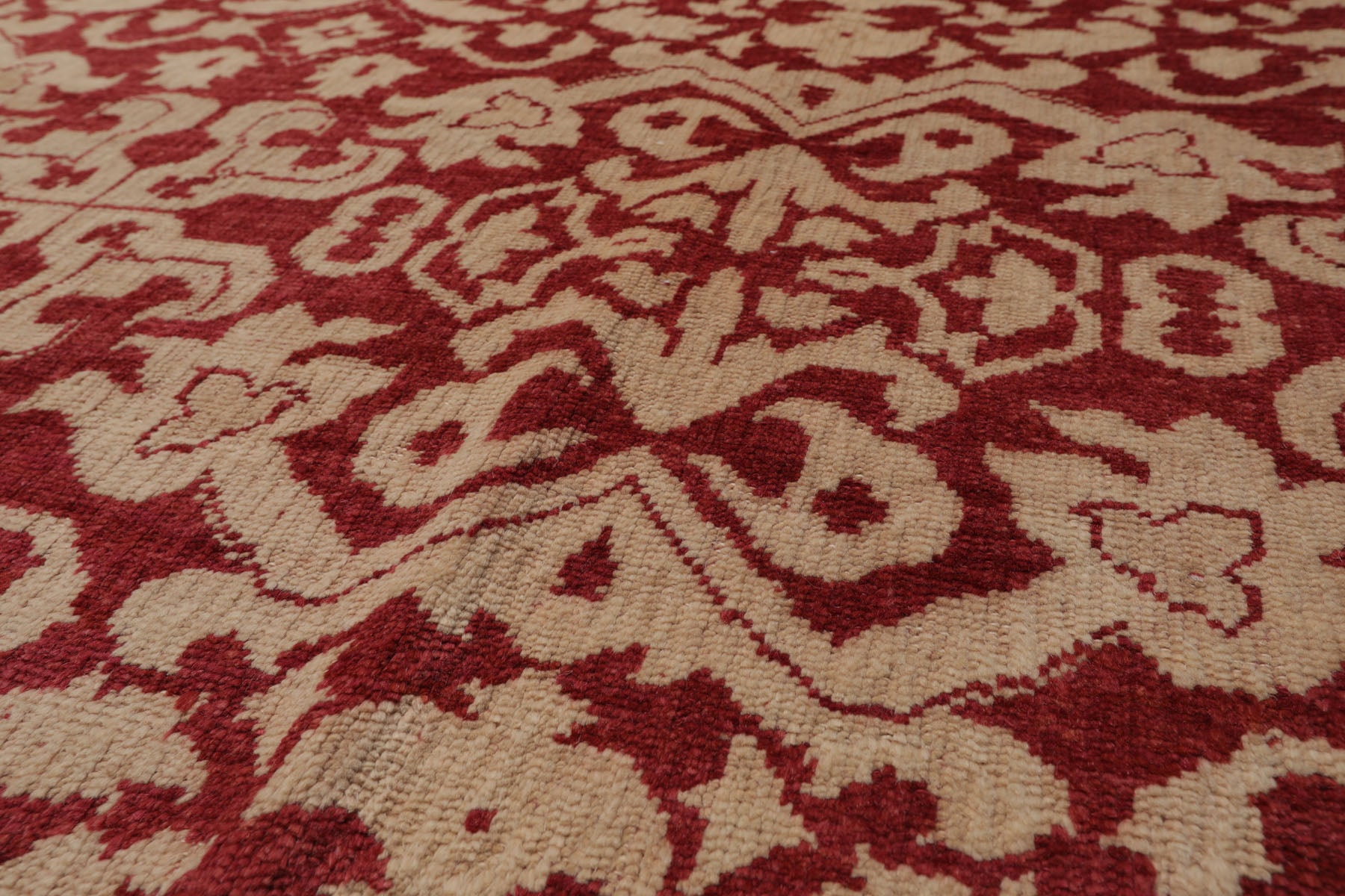 Knotted Rug Rust Hand Knotted 8'10''x11'10" Antique Oushak Wool Oriental Area Rug