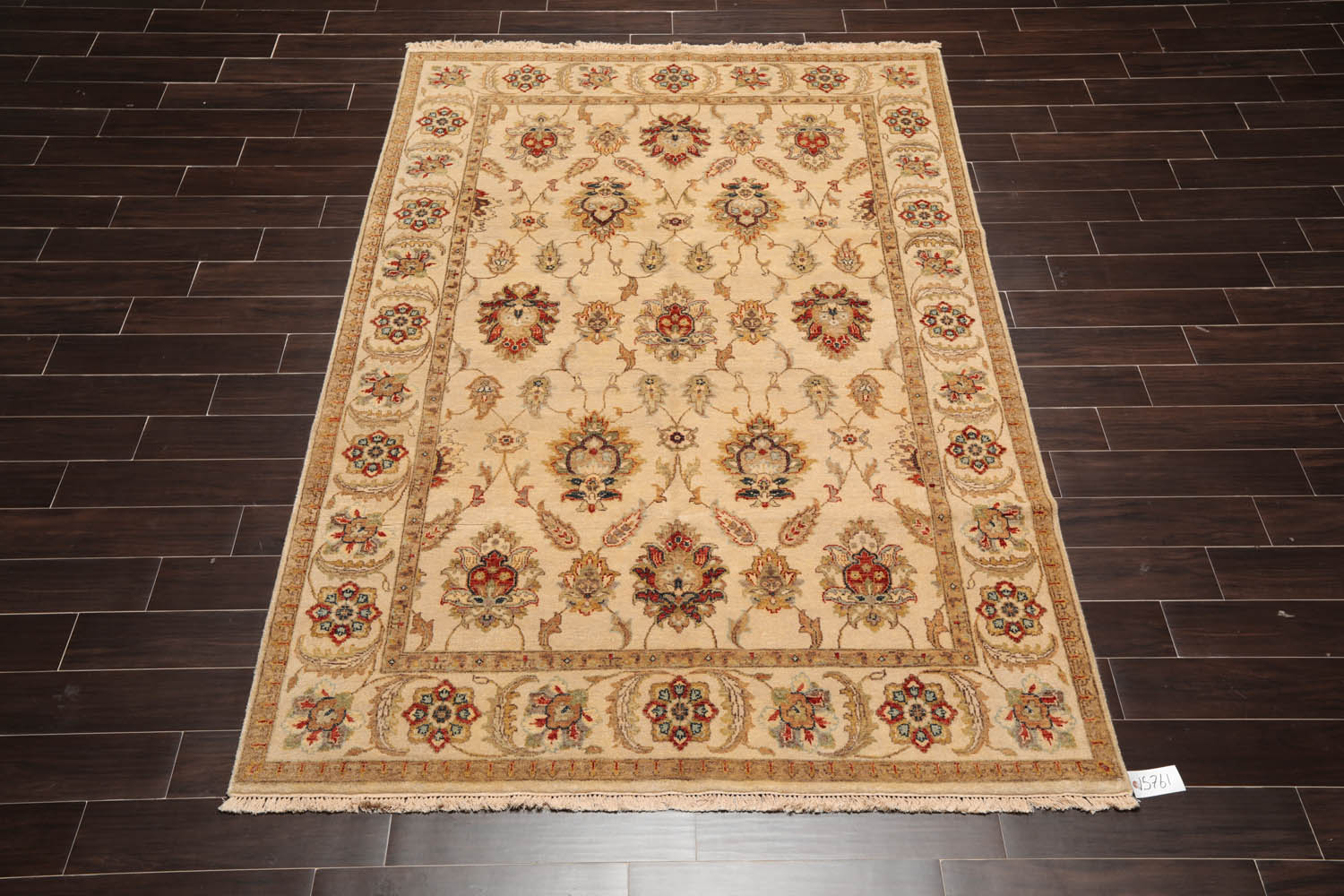 6x9 Beige, Tan, Rust Color Hand Knotted Agra 100% Wool Traditional Oriental Rug