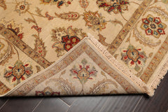 6x9 Beige, Tan, Rust Color Hand Knotted Agra 100% Wool Traditional Oriental Rug