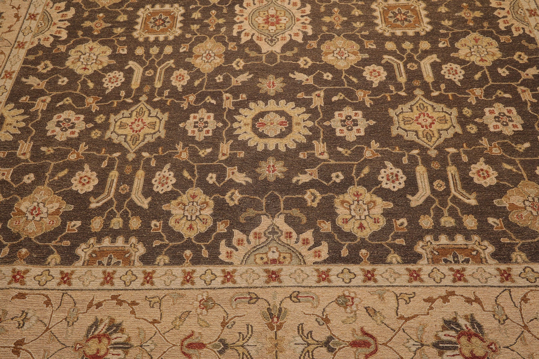 Knotted Rug Brown Hand Knotted 9'11''x14' Traditional Nourison Nourmak Soumak Reversible Wool Oriental Area Rug