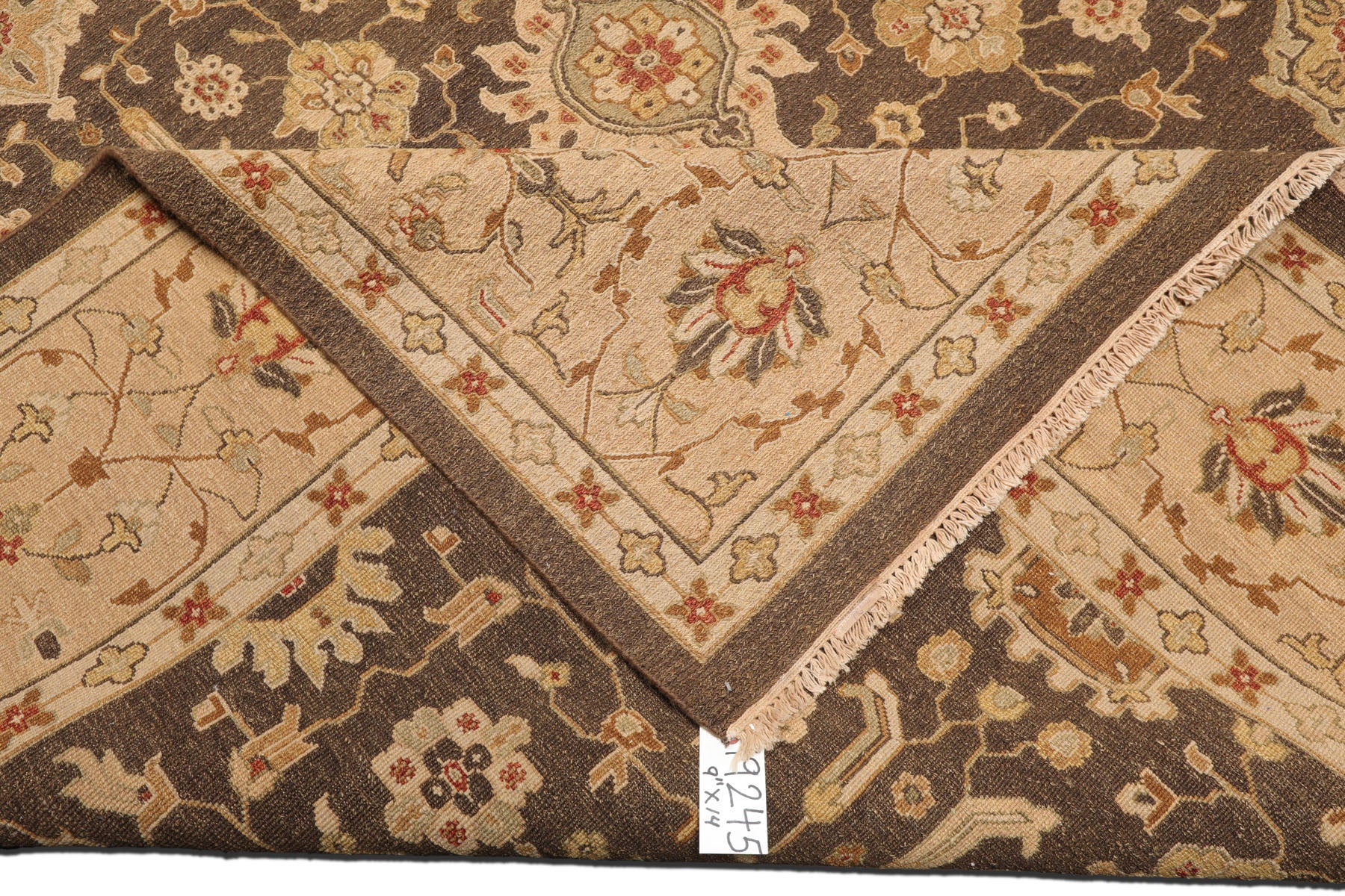 Knotted Rug Brown Hand Knotted 9'11''x14' Traditional Nourison Nourmak Soumak Reversible Wool Oriental Area Rug