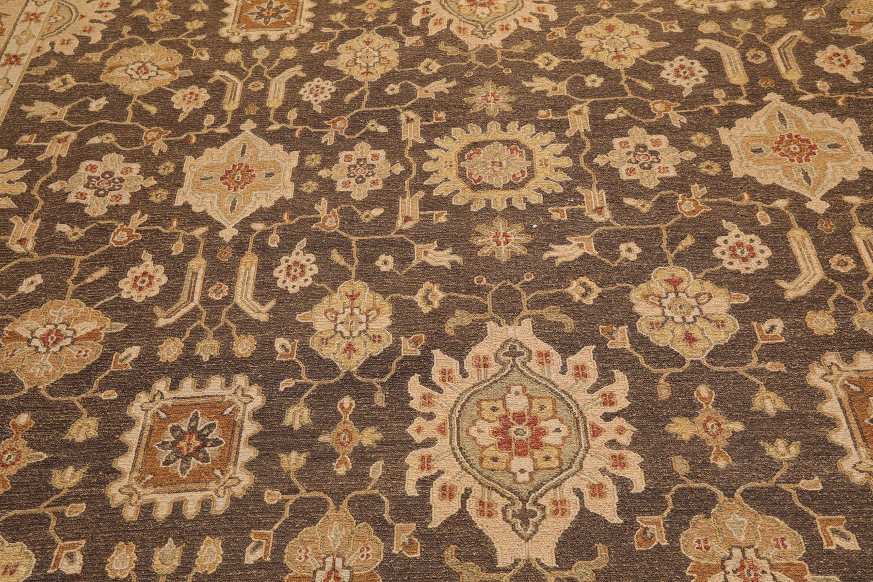 Knotted Rug Brown Hand Knotted 9'11''x14' Traditional Nourison Nourmak Soumak Reversible Wool Oriental Area Rug