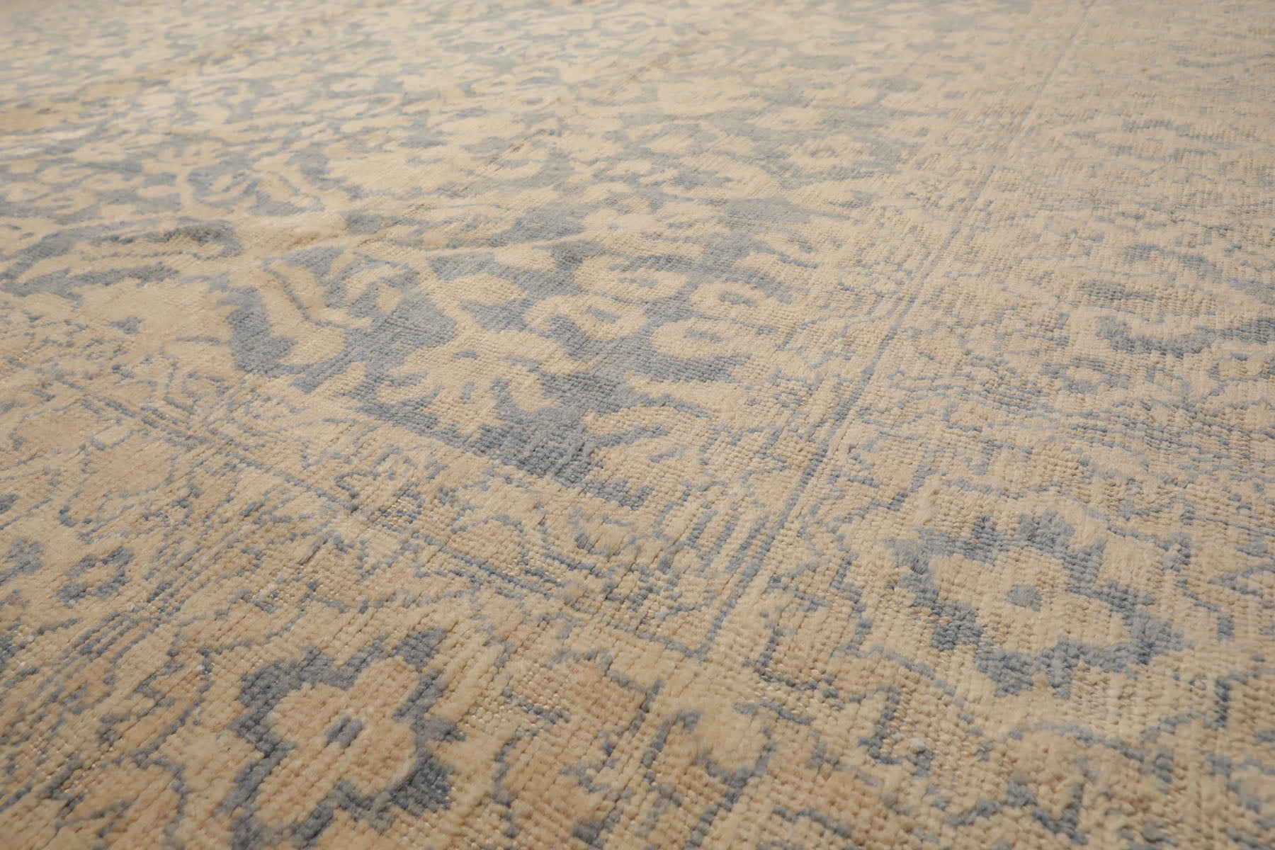 Knotted Rug Aqua Hand Knotted 9'11''x13'10" Traditional Oushak Wool Oriental Area Rug