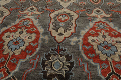 Multi Size Gray Ivory Pink Color Hand Knotted Turkish Oushak Wool Traditional Oriental Rug