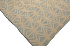 Knotted Rug Ivory Hand Knotted 10'5''x14'3" Transitional FlatweaveFlatweave Wool Oriental Area Rug