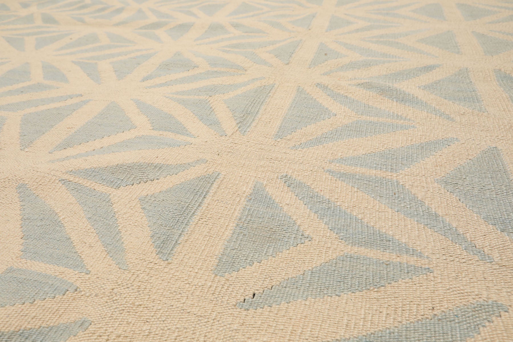 Knotted Rug Ivory Hand Knotted 10'5''x14'3" Transitional FlatweaveFlatweave Wool Oriental Area Rug