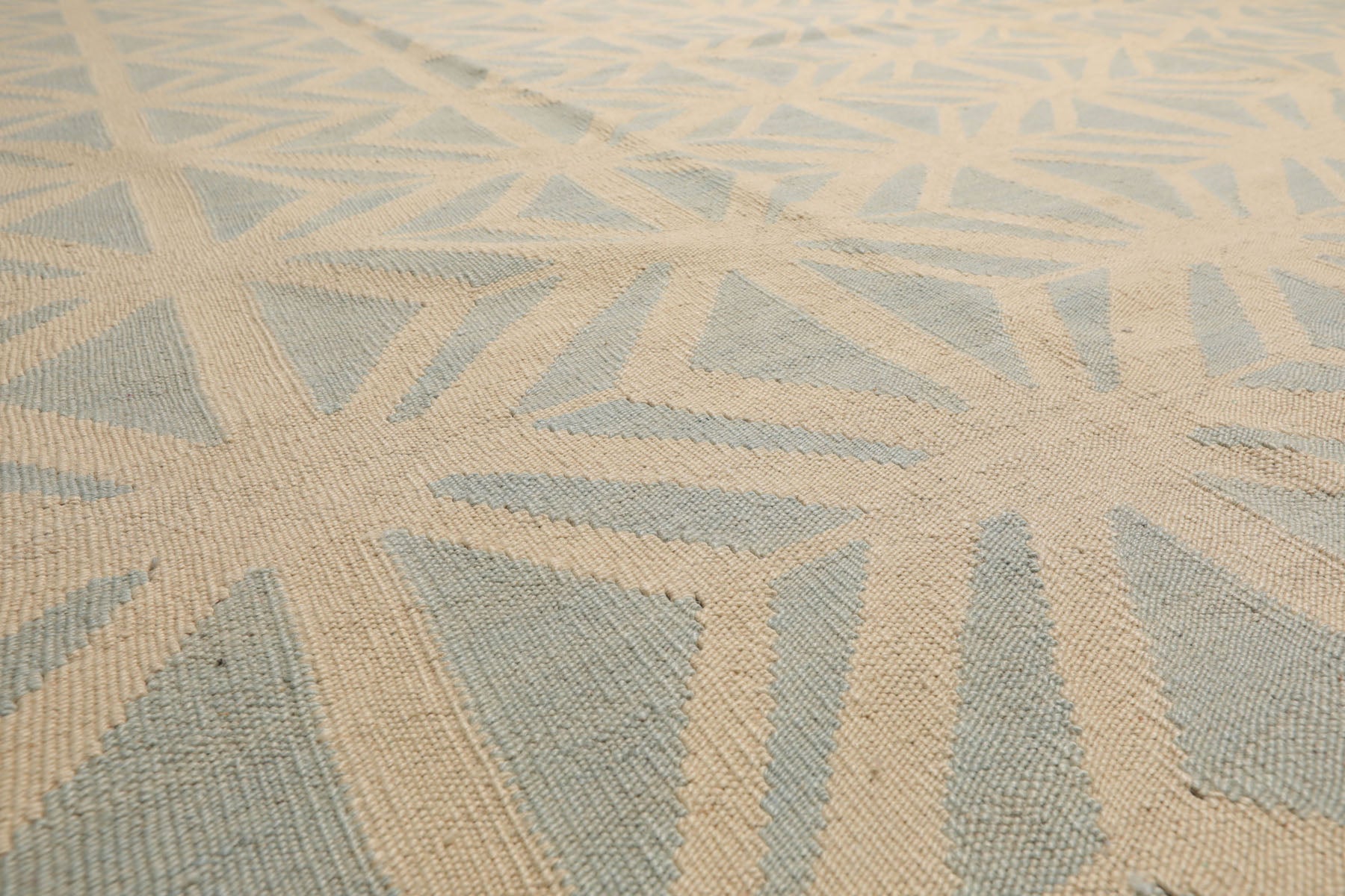 Knotted Rug Ivory Hand Knotted 10'5''x14'3" Transitional FlatweaveFlatweave Wool Oriental Area Rug
