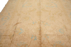 Knotted Rug Beige Hand Knotted 9'7''x13'7" Traditional Oushak Wool Oriental Area Rug