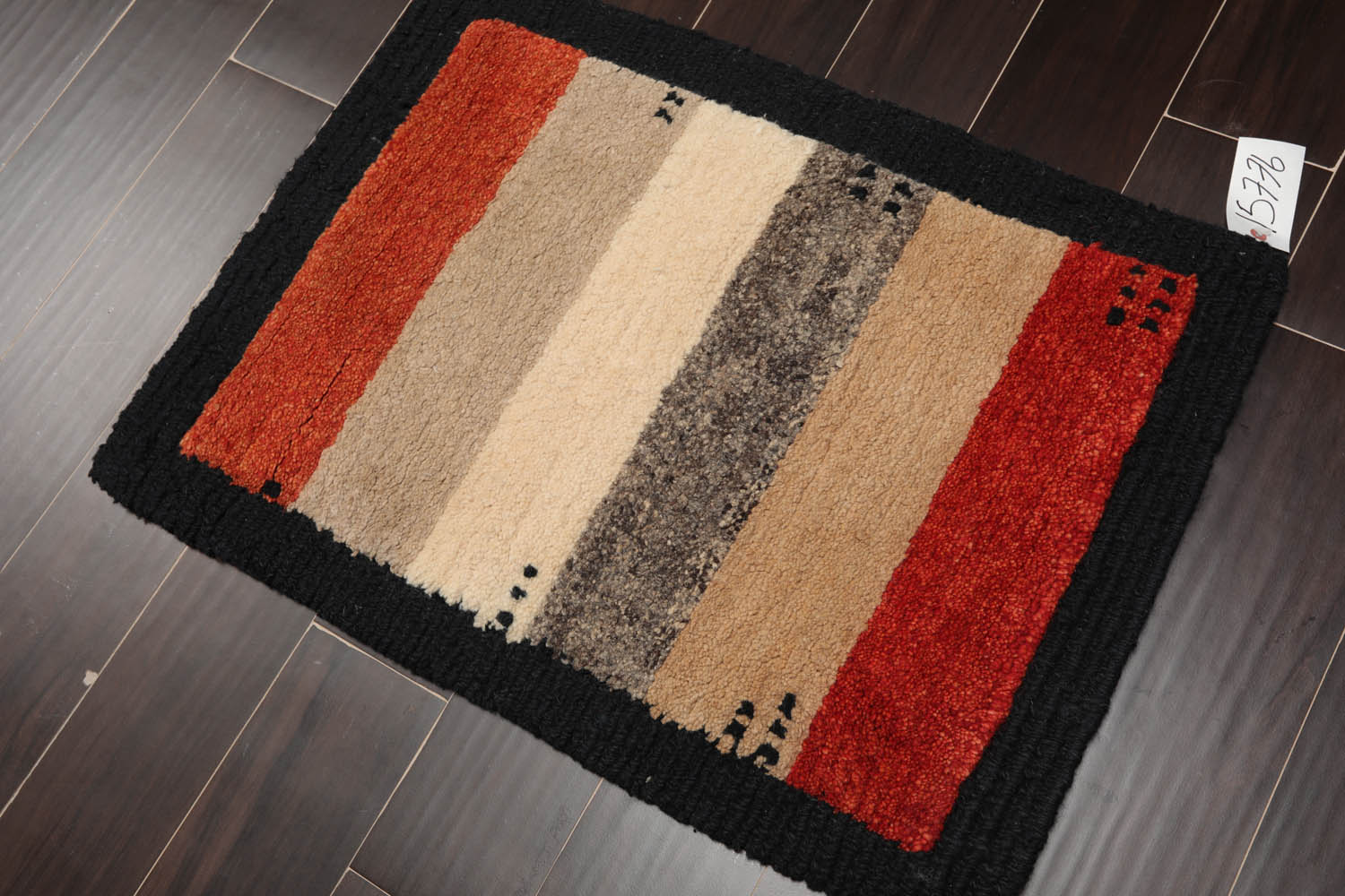2x3 Beige, Black, Gray Color Hand Knotted  100% Wool Transitional Oriental Rug