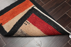 2x3 Beige, Black, Gray Color Hand Knotted  100% Wool Transitional Oriental Rug