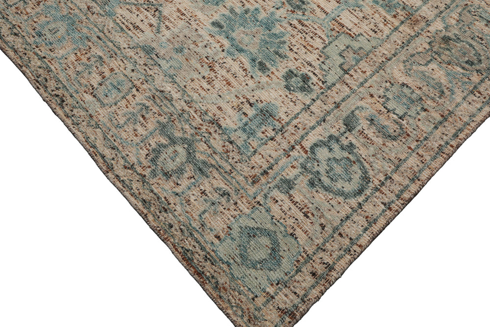 Multi Size Beige Oatmeal Gray Color Hand Knotted Oushak Wool Transitional Oriental Rug
