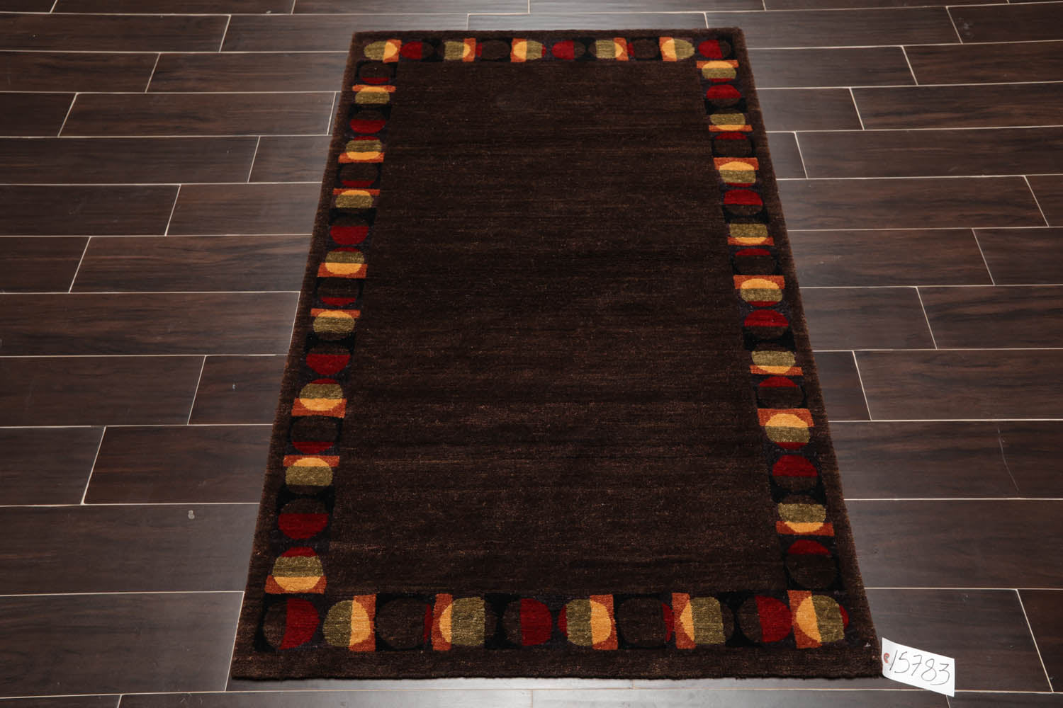 3x5 Chocolate, Red, Gold Color Hand Knotted  100% Wool Transitional Oriental Rug