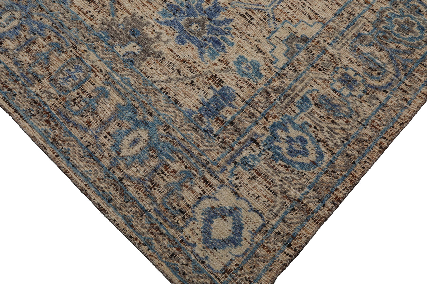 Multi Size Beige Oatmeal Gray Color Hand Knotted Oushak Wool Transitional Oriental Rug