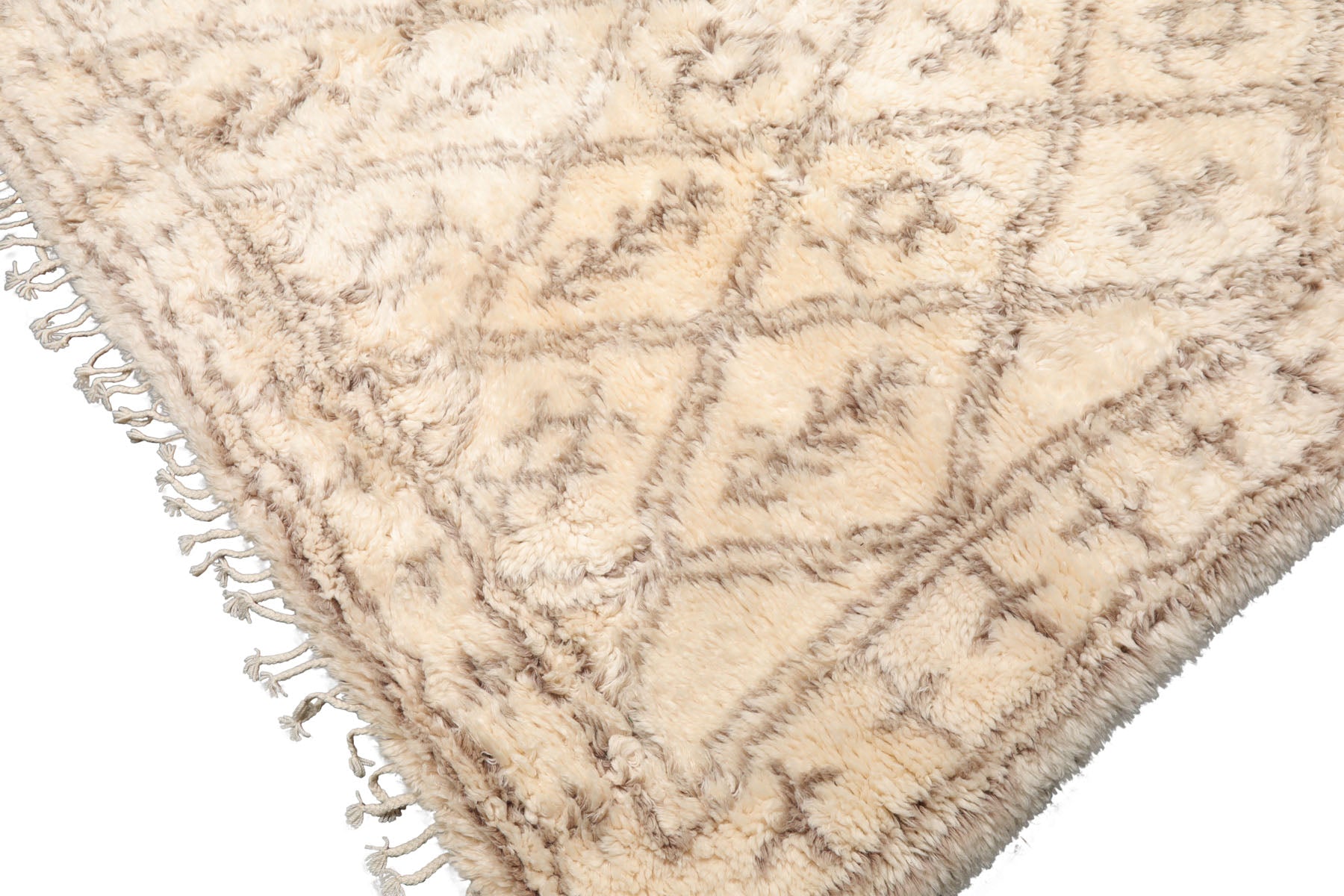 9x12 Ivory, Brown, Color Hand Knotted Moroccan Wool Modern & Contemporary Oriental Rug