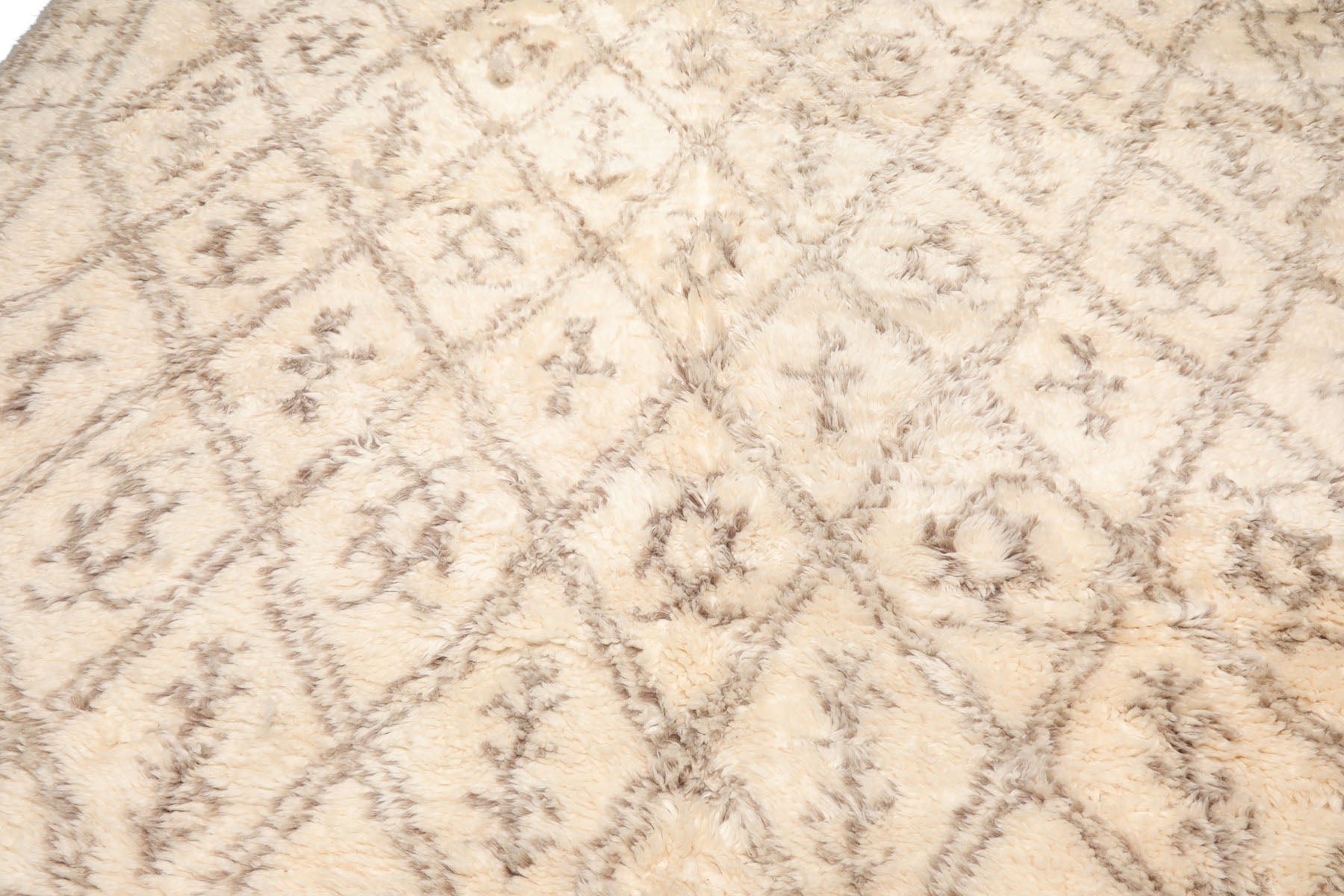 9x12 Ivory, Brown, Color Hand Knotted Moroccan Wool Modern & Contemporary Oriental Rug