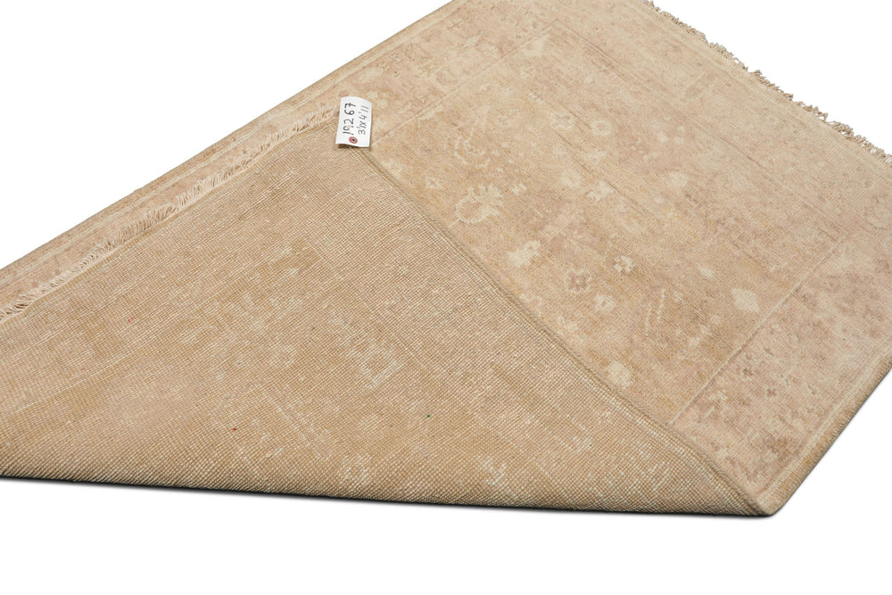 3x5 Tan, Beige, Color Hand Knotted Afghan Oushak Wool Transitional Oriental Rug