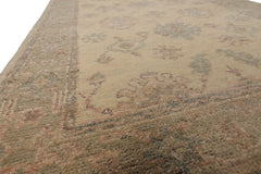 3x5 Ivory, Mint, Blush Color Hand Knotted Afghan Oushak Wool Transitional Oriental Rug