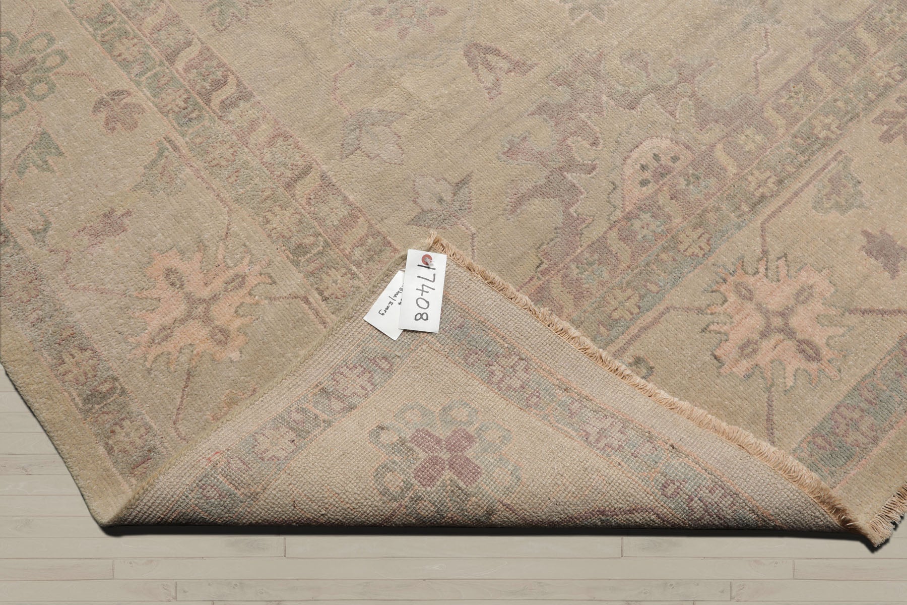 9x12 Moss, Beige, Blush Color Hand Knotted Afghan Oushak Wool Traditional Oriental Rug