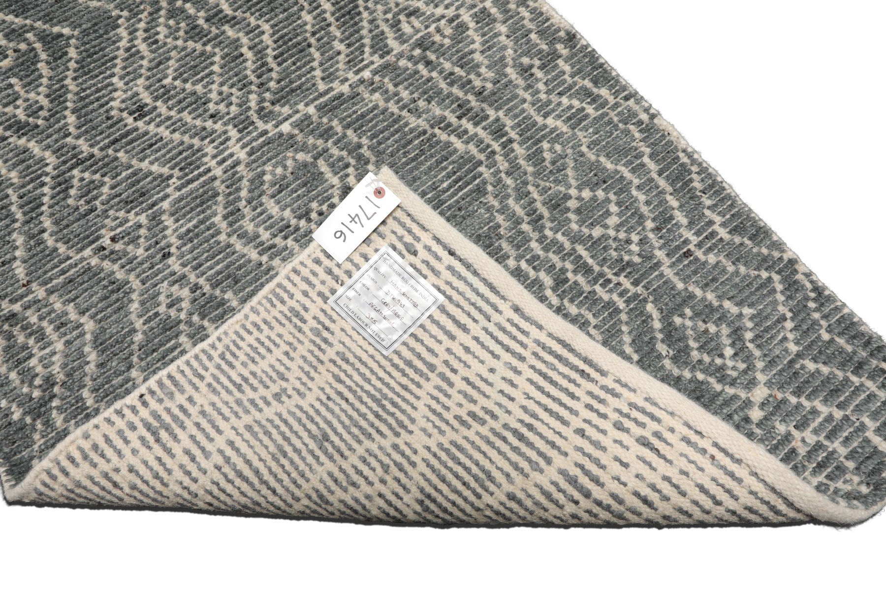 Knotted Rug Celadon Hand Knotted 3'0''x5'0" Afghan Moroccan Modern Contemporary Tribal Wool Oriental Area Rug