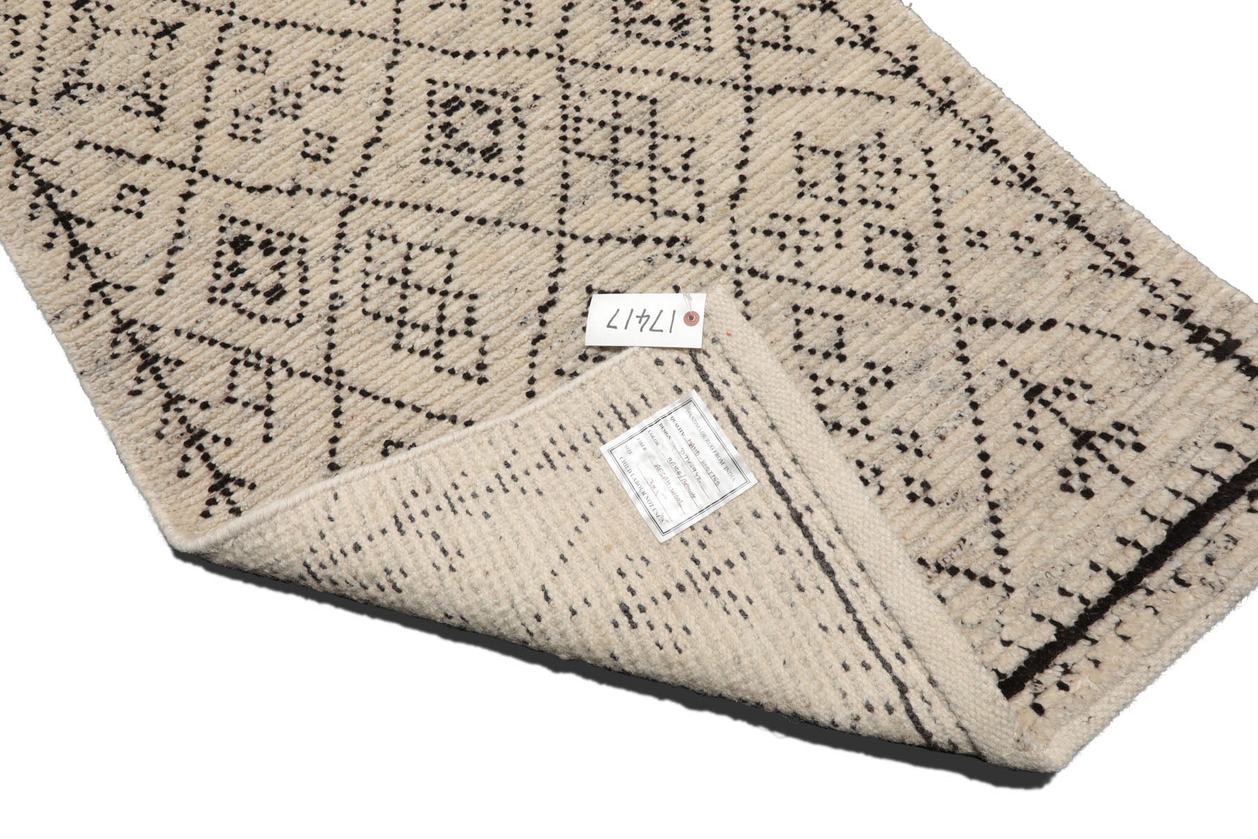 Knotted Rug Ivory Hand Knotted 3'0''x5'0" Afghan Moroccan Modern Contemporary Tribal Wool Oriental Area Rug