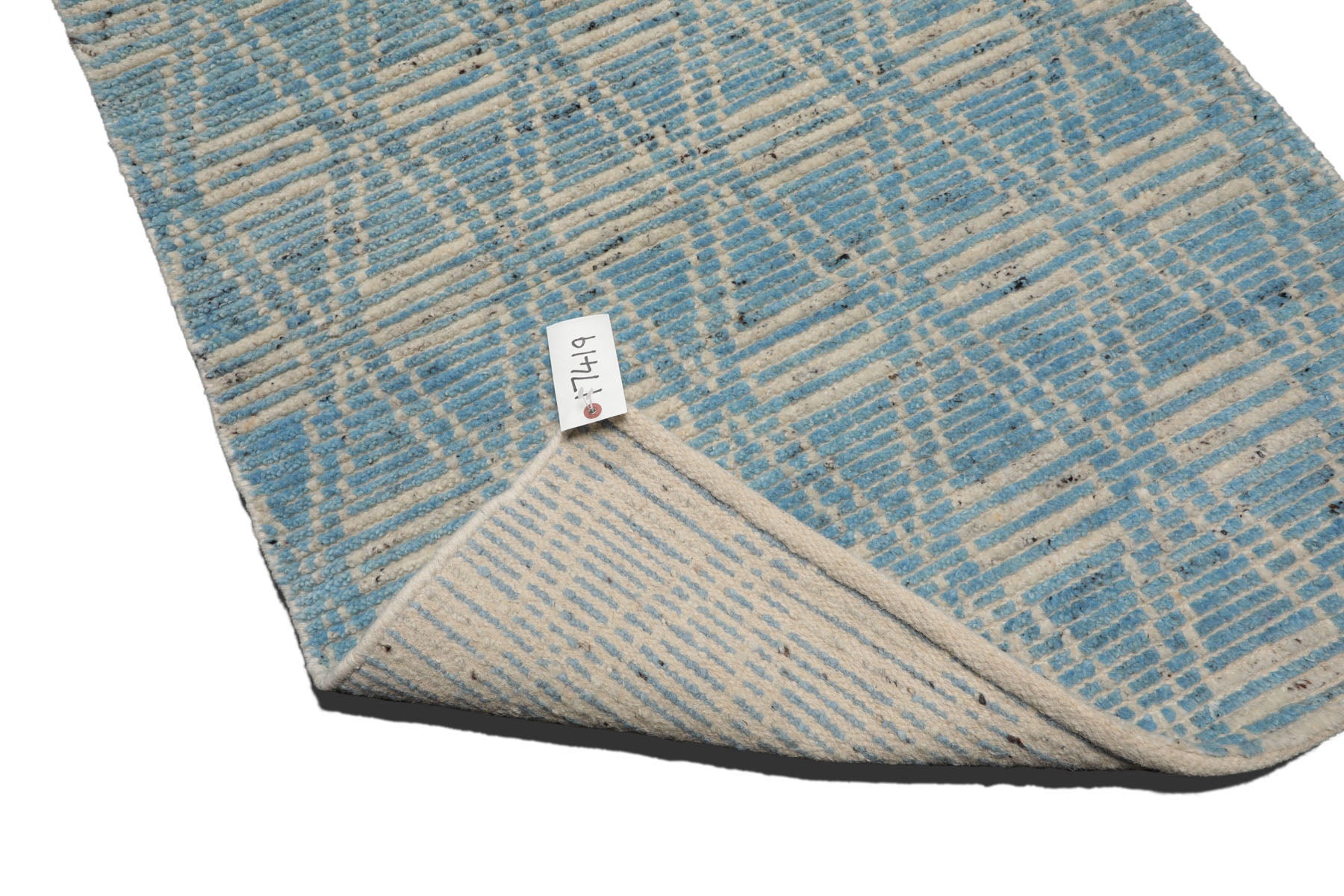 Knotted Rug Blue Hand Knotted 3'0''x5'0" Afghan Moroccan Modern Contemporary Tribal Wool Oriental Area Rug