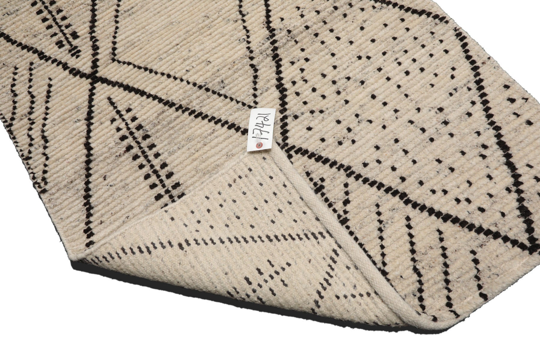 Knotted Rug Ivory Hand Knotted 3'0''x5'0" Afghan Moroccan Modern Contemporary Tribal Wool Oriental Area Rug
