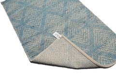 Knotted Rug Blue Hand Knotted 3'0''x5'0" Afghan Moroccan Modern Contemporary Tribal Wool Oriental Area Rug