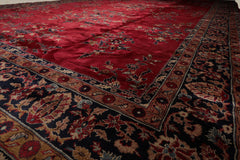 Palace Burgundy, Midnight Blue, Brown Color Hand Knotted Sarouk 100% Wool Traditional Oriental Rug