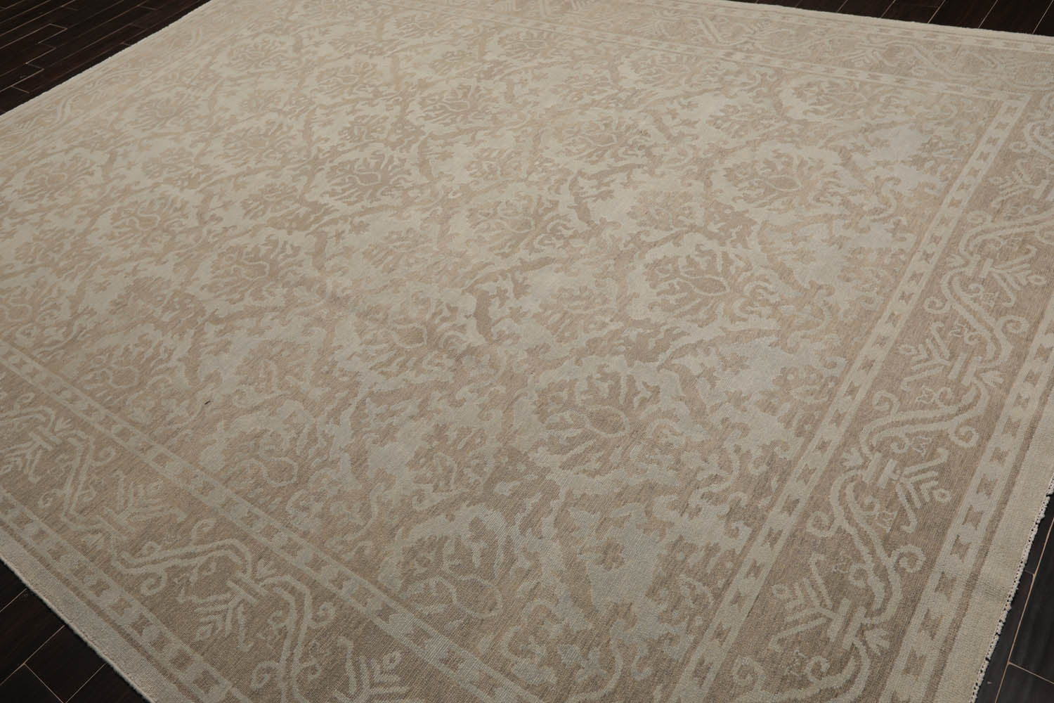 9x12 Gray, , Color Hand Knotted Oushak 100% Wool Traditional Oriental Rug