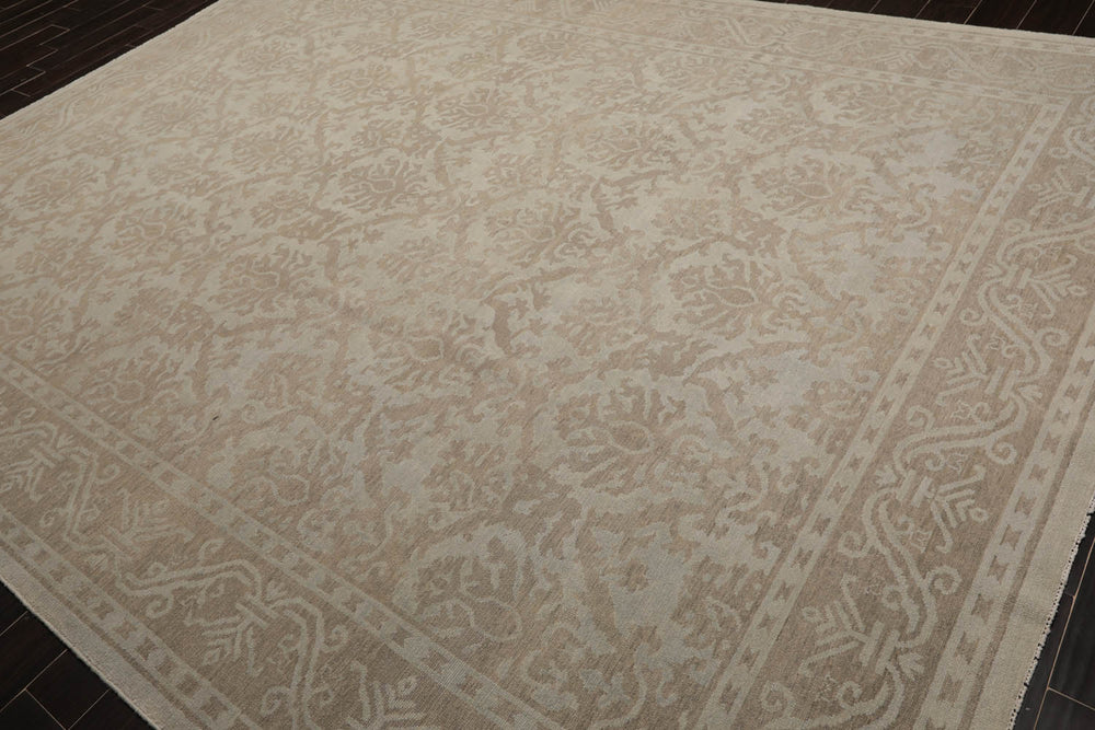 9x12 Gray, , Color Hand Knotted Oushak 100% Wool Traditional Oriental Rug