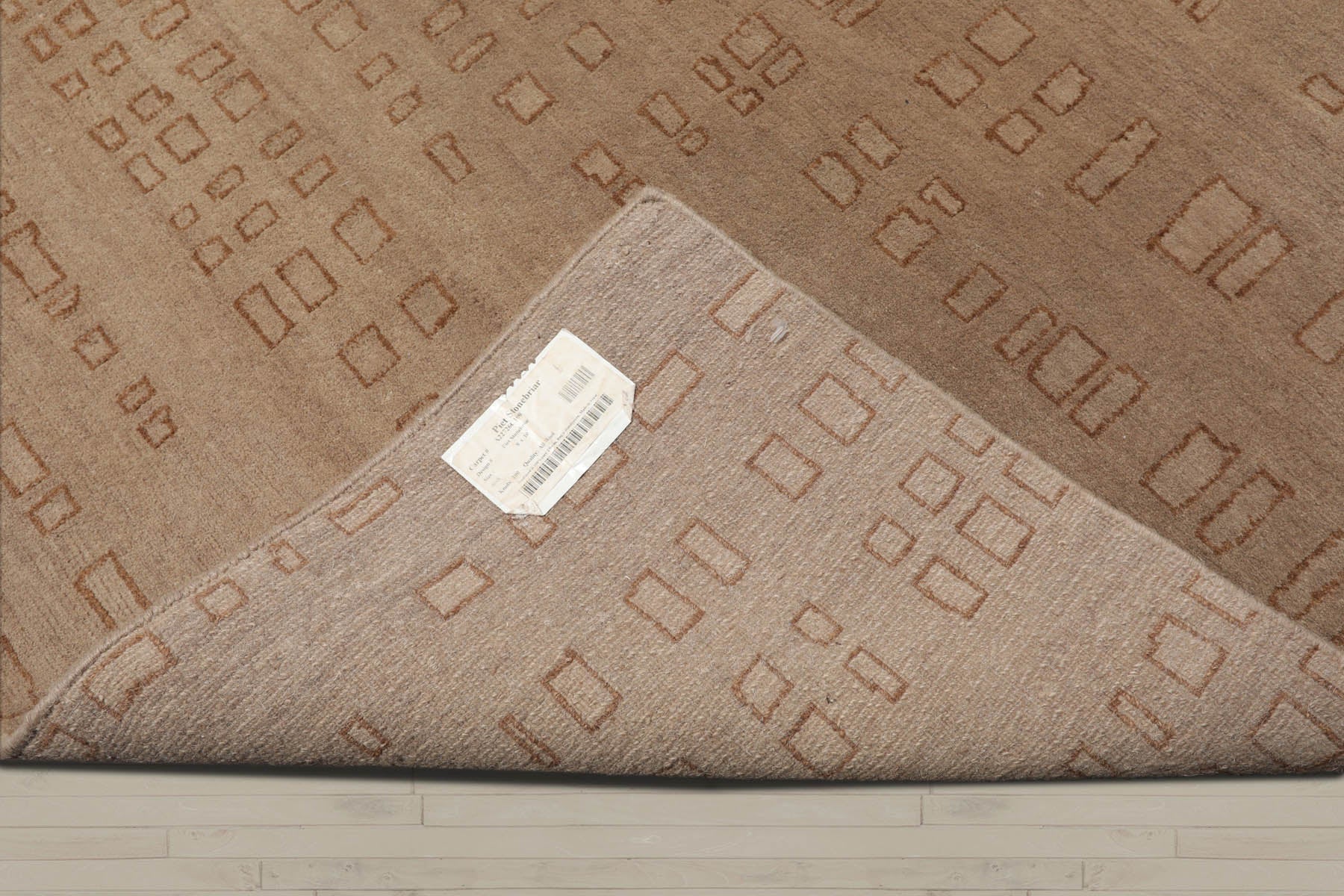 8x10 Tan, Brown, Color Hand Knotted  100% Wool Modern Oriental Rug