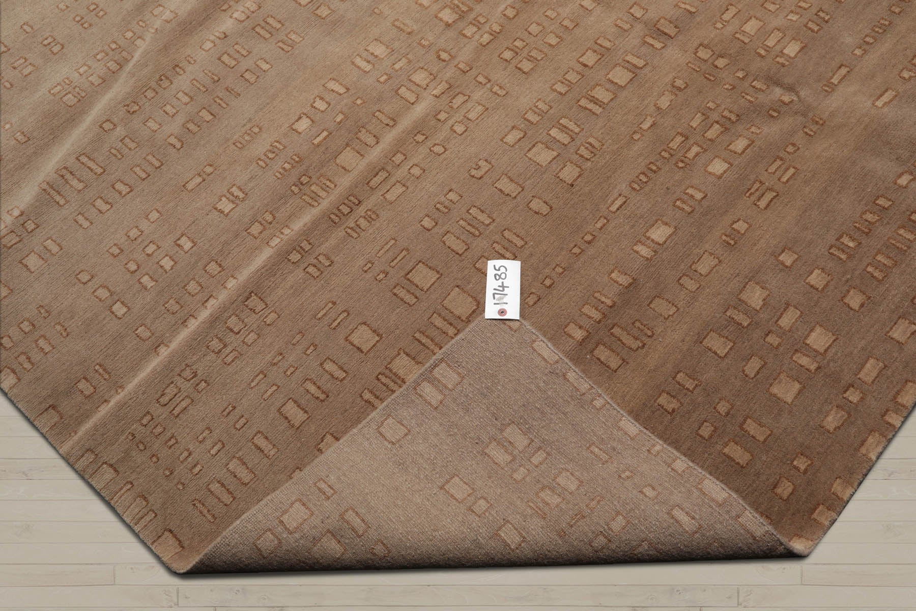 8x10 Tan, Brown, Color Hand Knotted  100% Wool Modern Oriental Rug