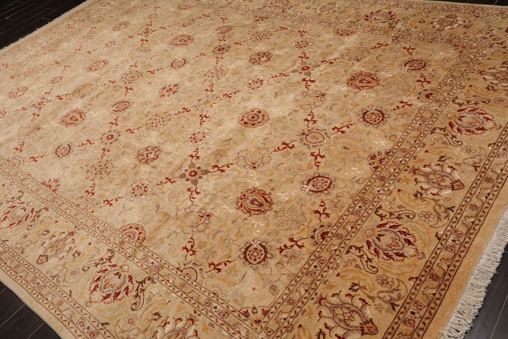 9x12 Beige, Brown, Red Color Hand Knotted Pak Persian 100% Wool Traditional Oriental Rug
