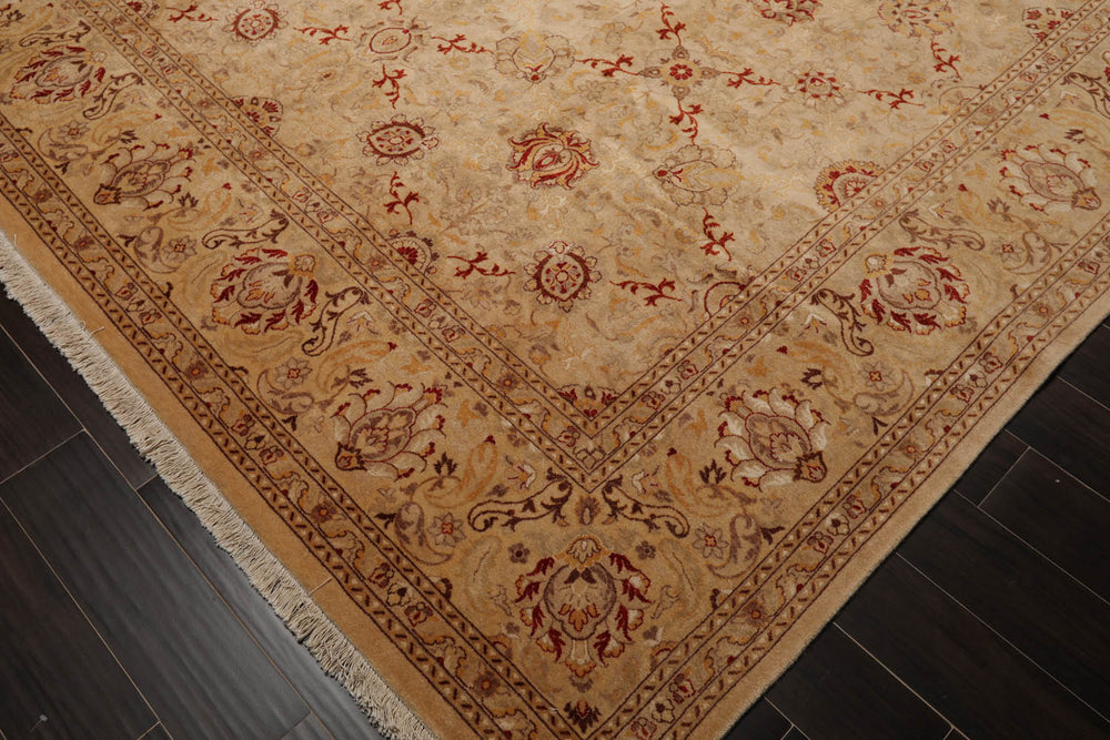 9x12 Beige, Brown, Red Color Hand Knotted Pak Persian 100% Wool Traditional Oriental Rug