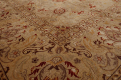 9x12 Beige, Brown, Red Color Hand Knotted Pak Persian 100% Wool Traditional Oriental Rug