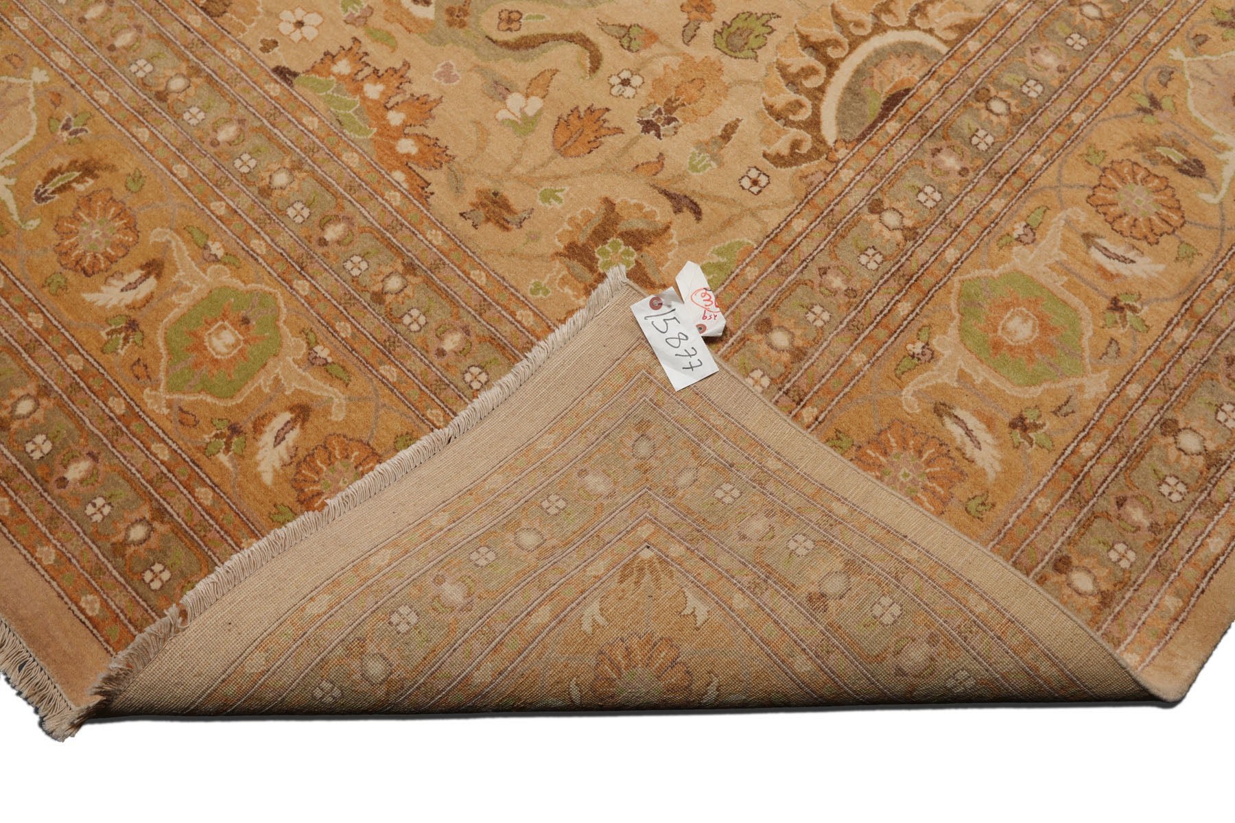 Knotted Rug Lime Brown Hand Knotted 9'x12' Pak Persian 16/18 Traditional 300 KPSI 100% Wool Oriental Area Rug