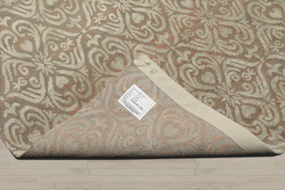 6x9 Aqua, Beige, Color Hand Knotted Tibetan Wool & Silk Traditional Oriental Rug