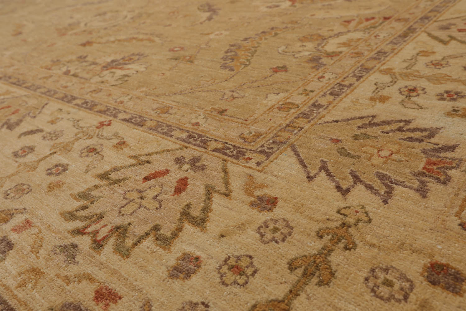 9x12 Tan, Beige, Gray Color Hand Knotted Chobi Peshawar 100% Wool Traditional Oriental Rug