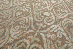 6x9 Aqua, Beige, Color Hand Knotted Tibetan Wool & Silk Traditional Oriental Rug