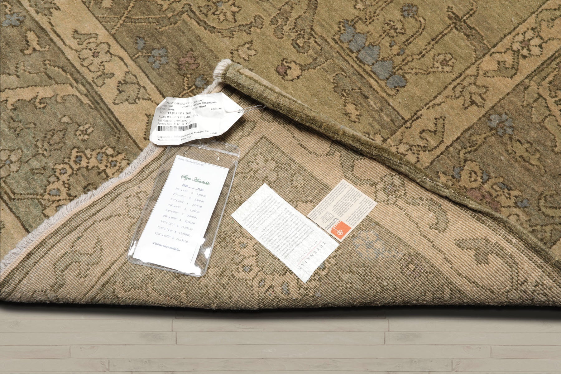 5x8 Moss, Moss, Gray Color Hand Knotted Caucasian 100% Wool Transitional Oriental Rug
