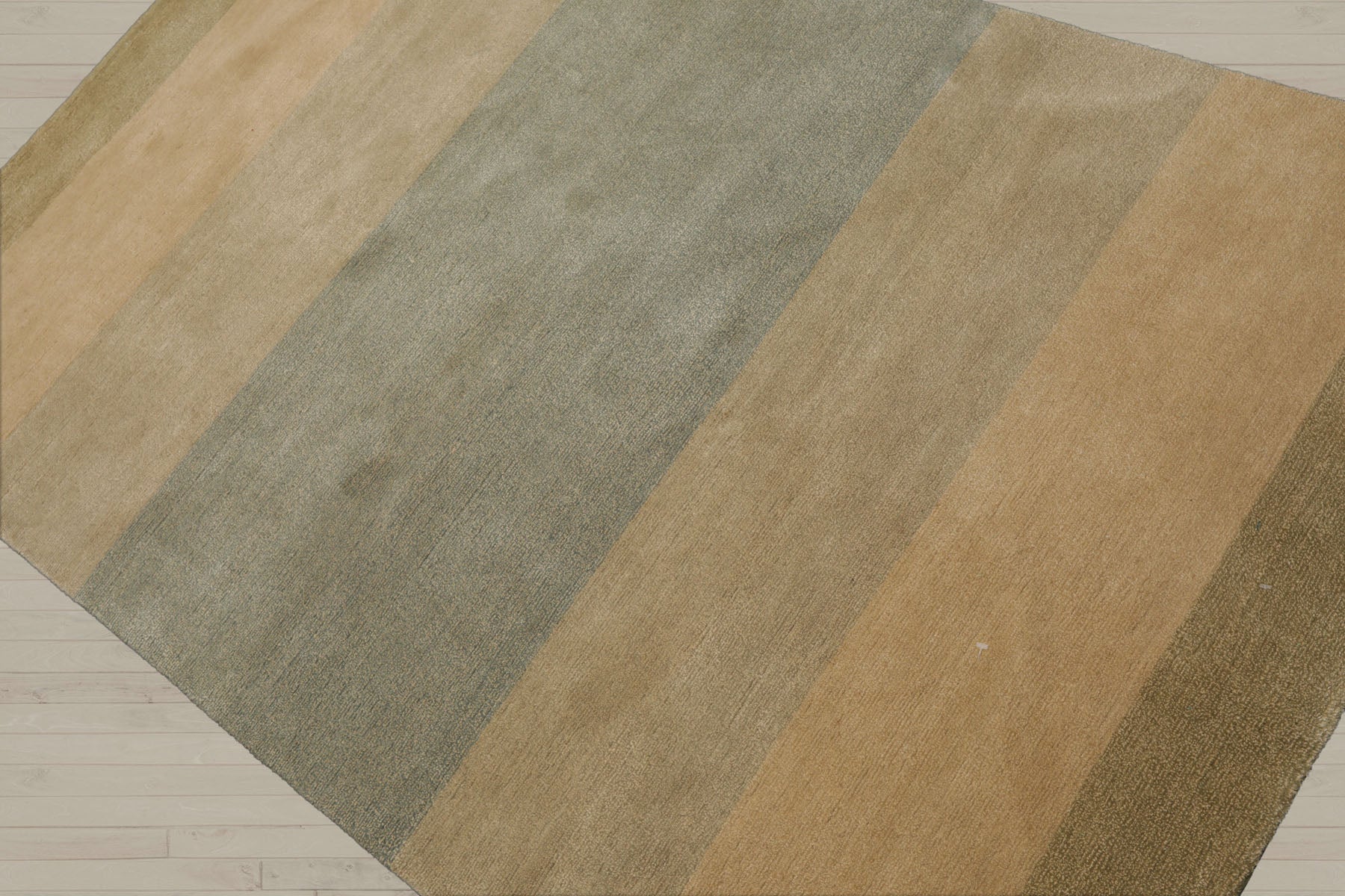 4x6 Aqua, Beige, Champagne Color Hand Knotted Tibetan Wool & Silk Modern Oriental Rug