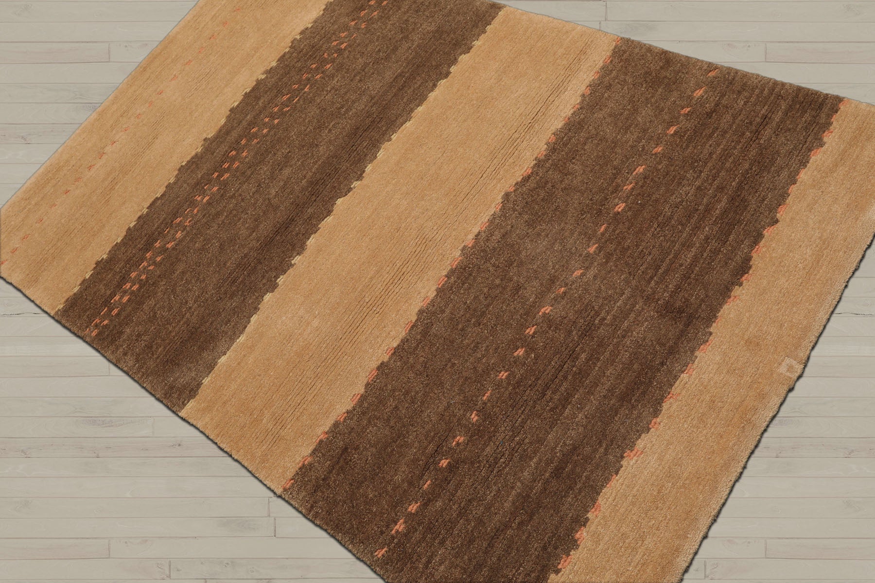 4x6 Camel, Brown, Color Hand Knotted Tibetan 100% Wool Modern Oriental Rug