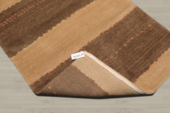 4x6 Camel, Brown, Color Hand Knotted Tibetan 100% Wool Modern Oriental Rug