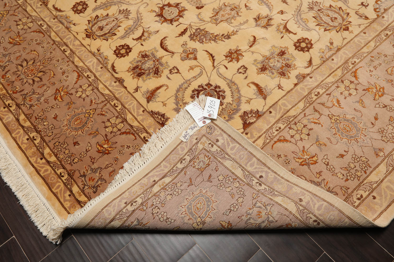 9x12 Ivory, Taupe, Brown Color Hand Knotted Pak Persian 100% Wool Traditional Oriental Rug