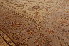 9x12 Ivory, Taupe, Brown Color Hand Knotted Pak Persian 100% Wool Traditional Oriental Rug