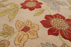 5x8 Beige, Lime, Tan Color Hand Knotted  100% Wool Transitional Oriental Rug