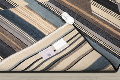 5x8 Ivory, Gray, Blue Color Hand Knotted Tibetan 100% Wool Modern Oriental Rug