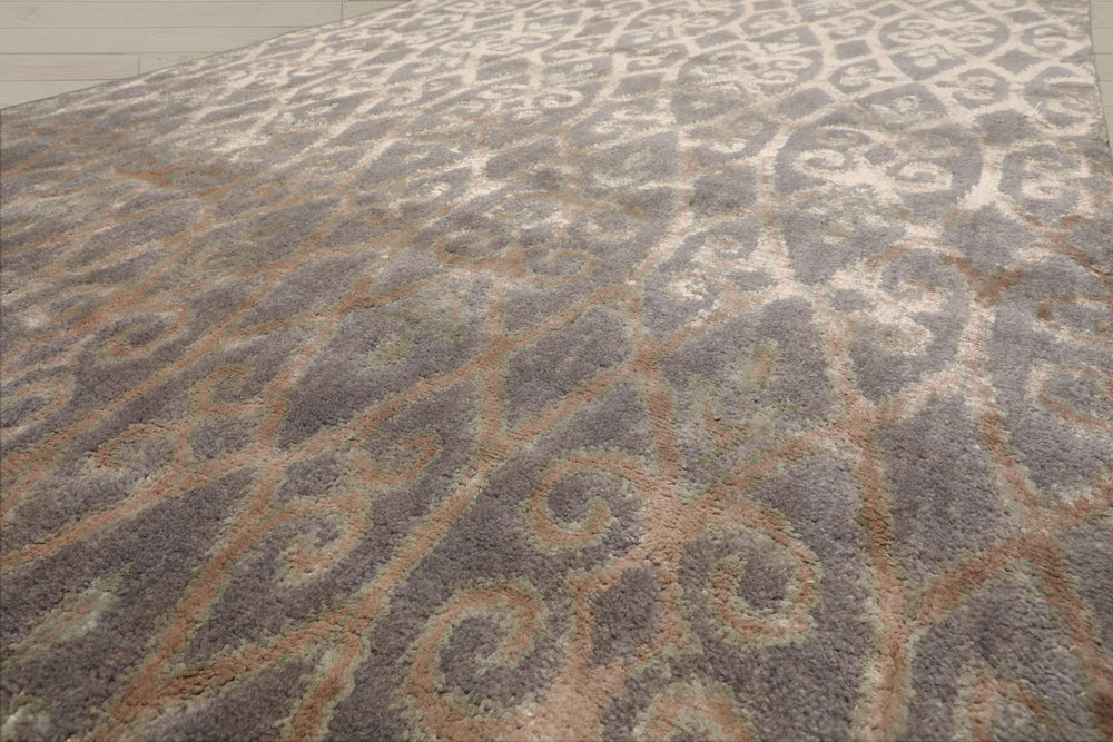 4x6 Gray, Beige, Tone On Tone Color Hand Knotted  100% Wool Transitional Oriental Rug