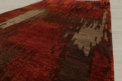 4x6 Rust, Olive, Mint Color Hand Knotted  100% Wool Modern Oriental Rug